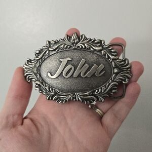 Vintage Capt Hawks Sky Patrol Belt Buckle - Name “John”